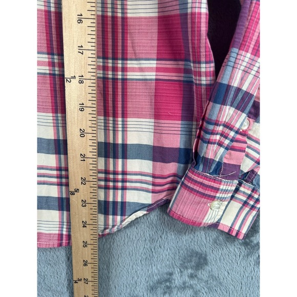 Lauren Ralph Lauren Shirt Womens Large Pink Multicolor Madras Plaid - Picture 3 of 8